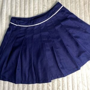 Navy Blue Pleated Women's Skirt